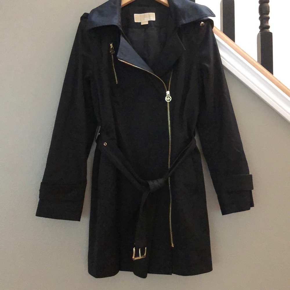 Black and Gold Michael Kors Trench Coat